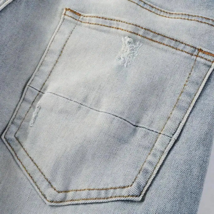 Black-patch whiskered jeans