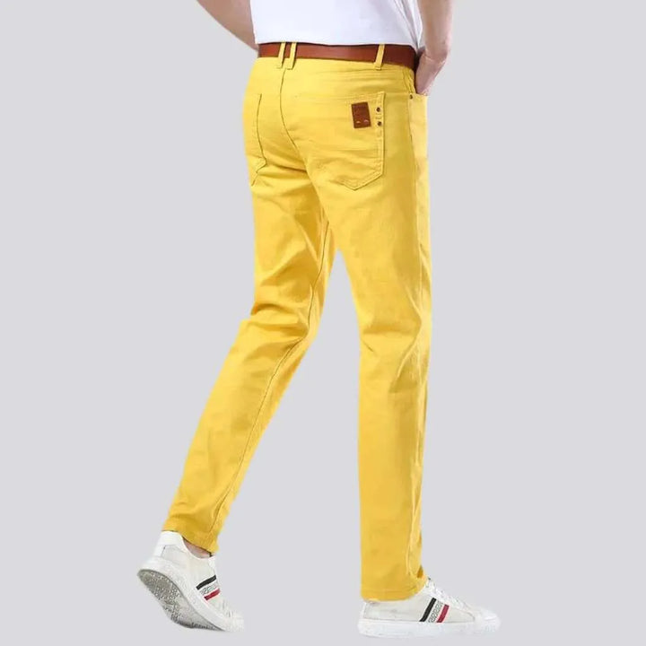 Bright color men's slim jeans
