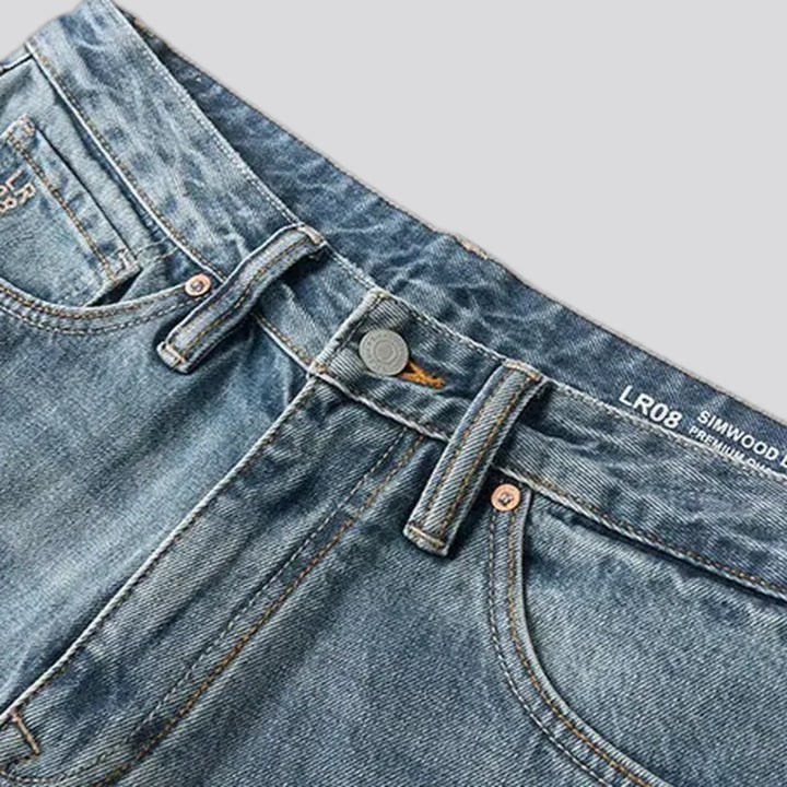 Dark faded street style men's jeans