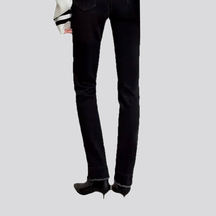 Slim fit fashionable elastic jeans for women