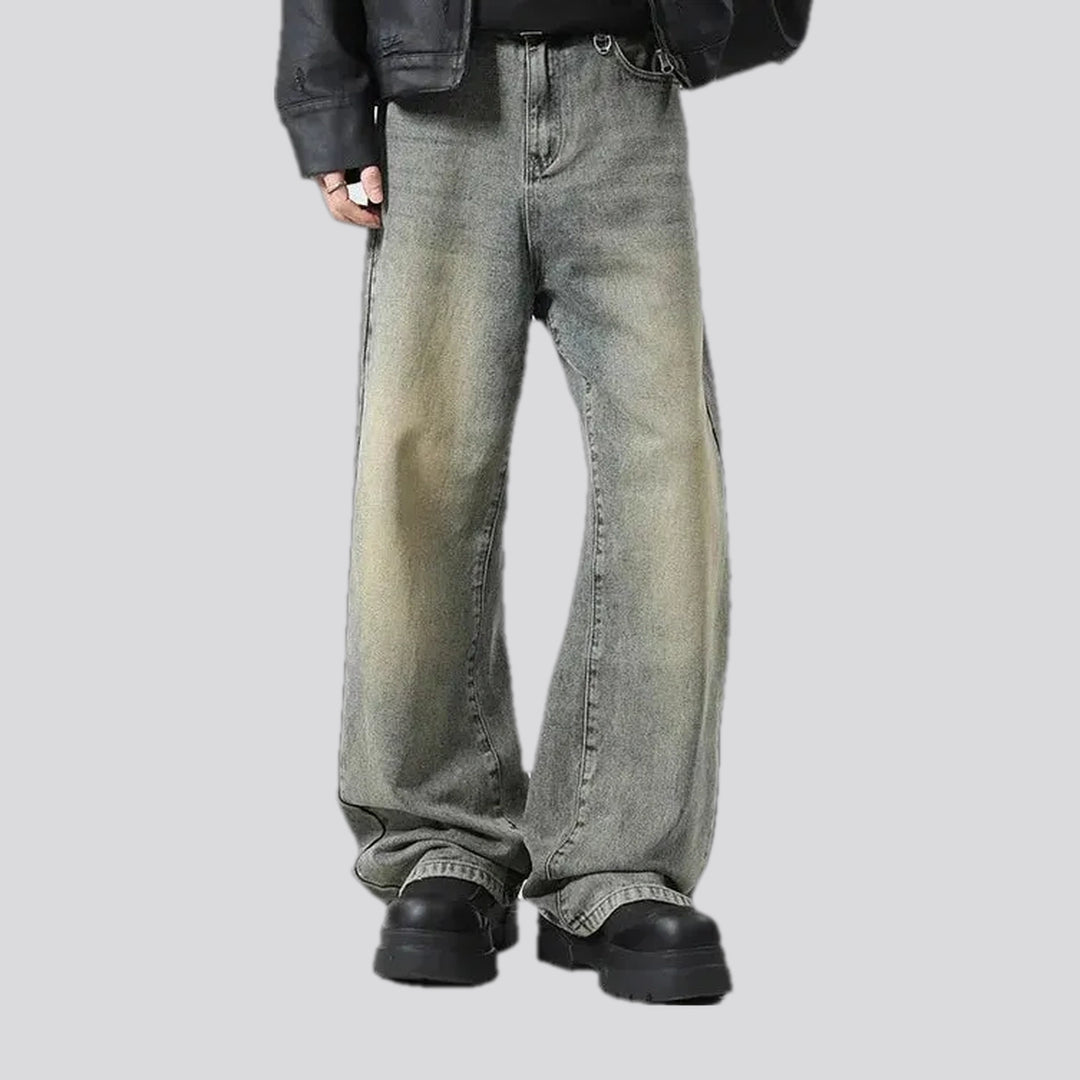 Fashionable boho style retro men's jeans