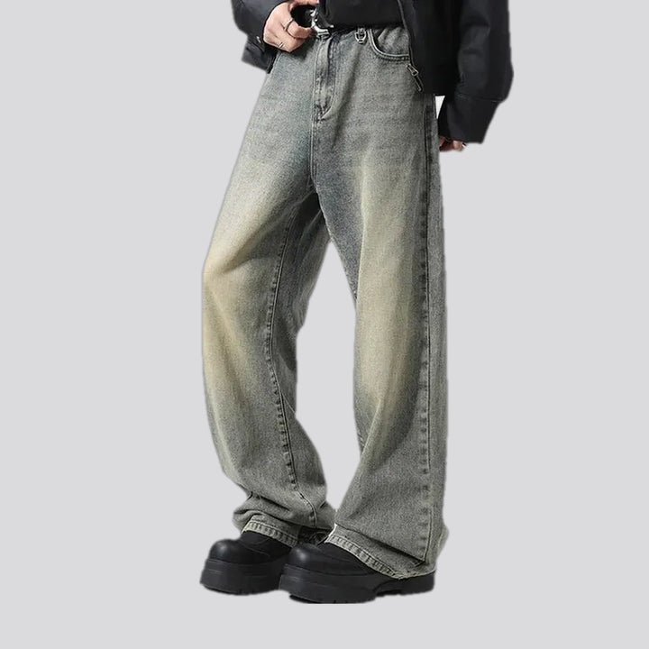 Fashionable boho style retro men's jeans