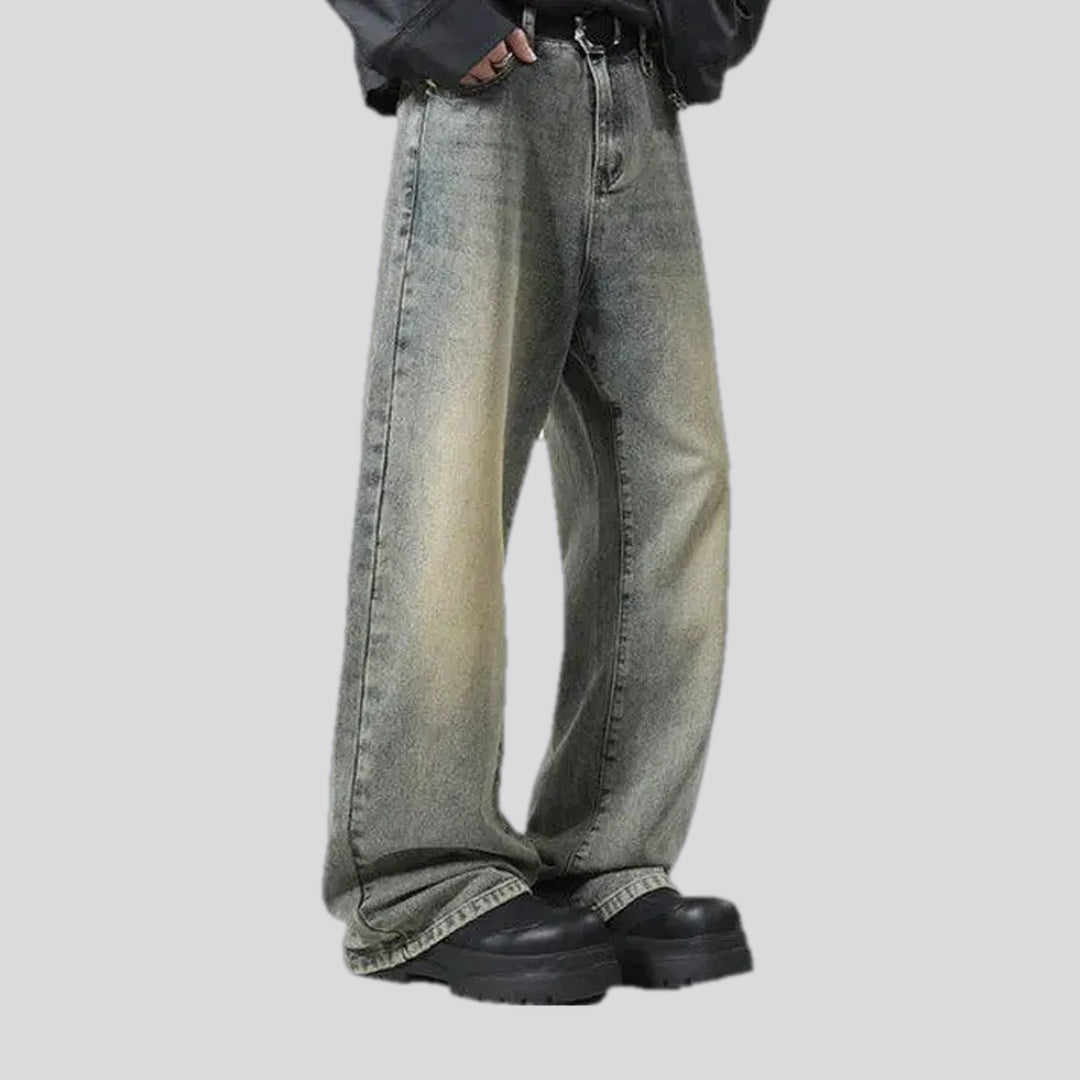 Fashionable boho style retro men's jeans