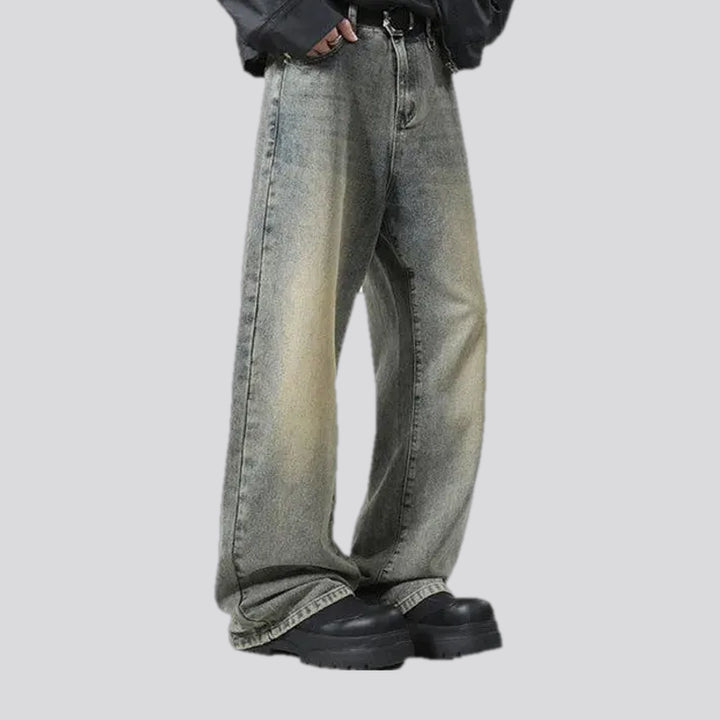 Fashionable boho style retro men's jeans