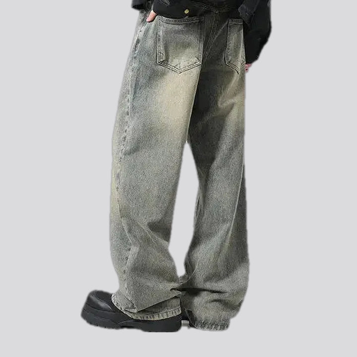 Fashionable boho style retro men's jeans