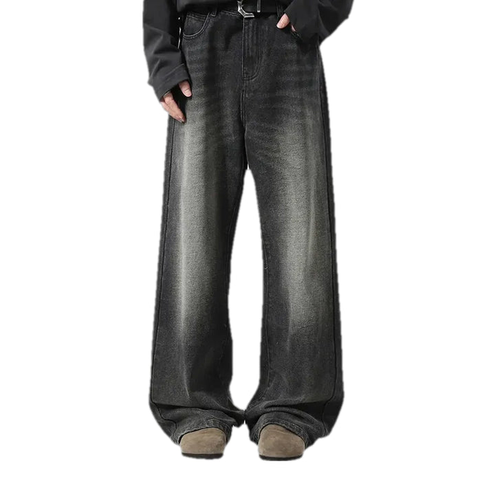 Fashionable Boho Style Retro Men's Jeans - Grey