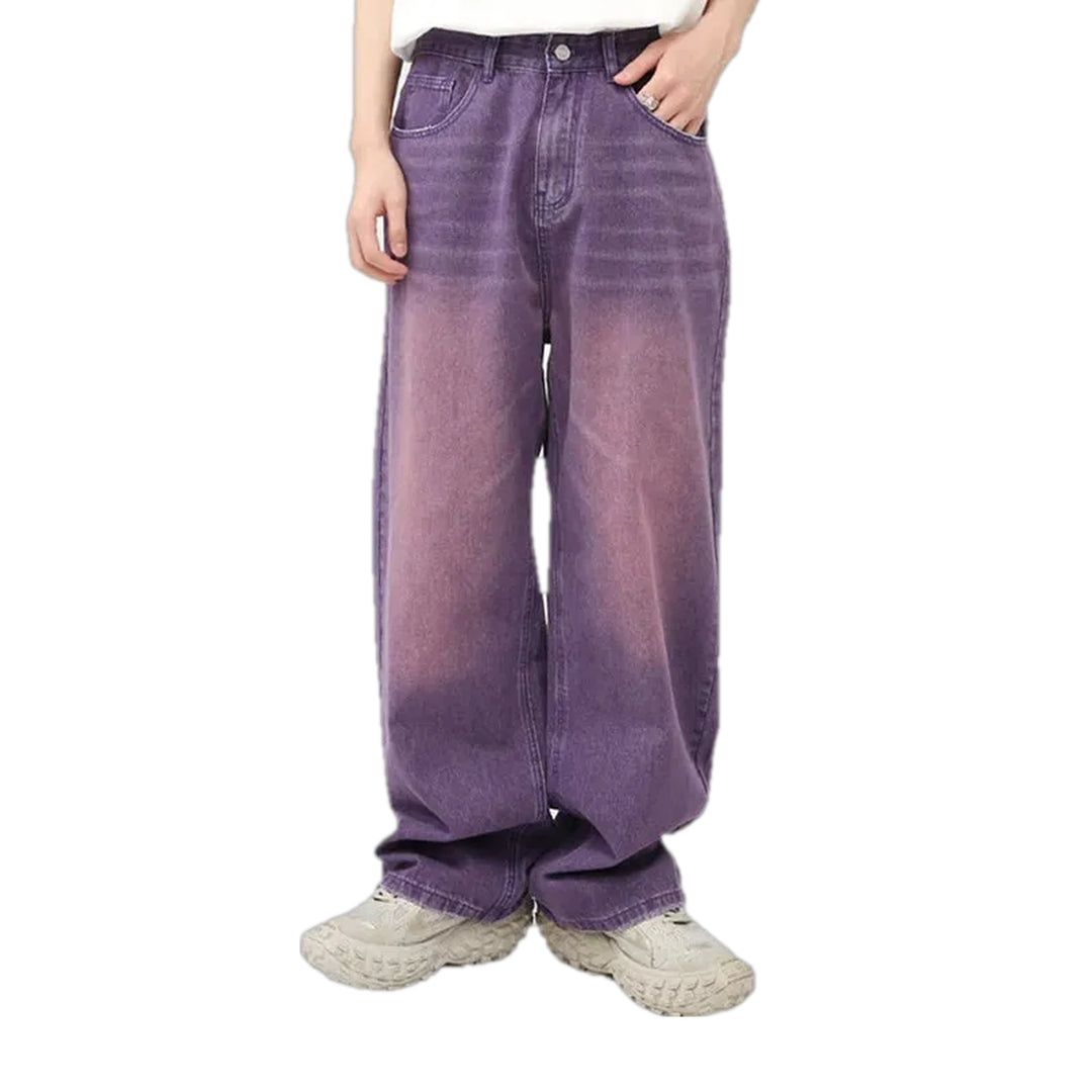 Colored Fashion Street Style Men's Jeans - Violet