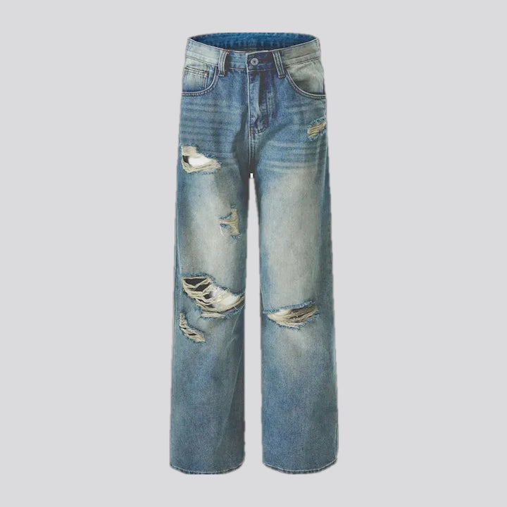 Slouchy stonewashed 90s men's jeans