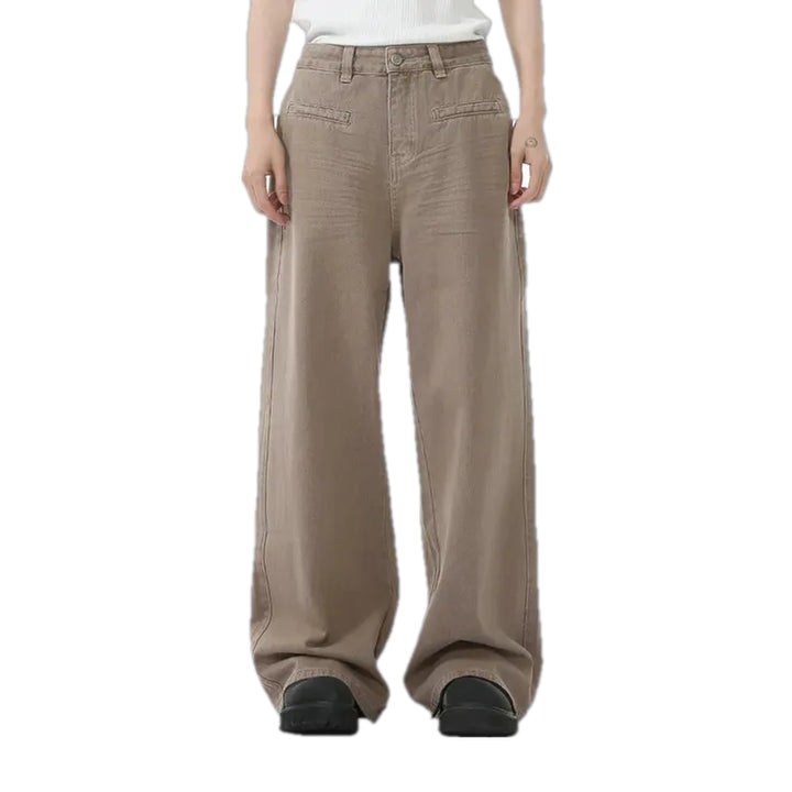 Baggy Casual Midweight Jean Pants for Men - Brown