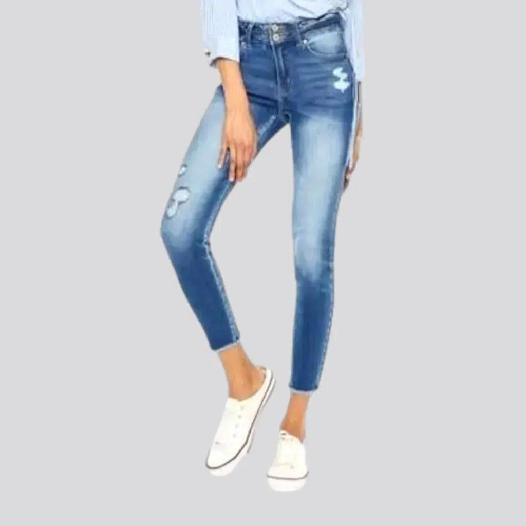 Cutoff-bottoms distressed jeans for women | Jeans4you.shop