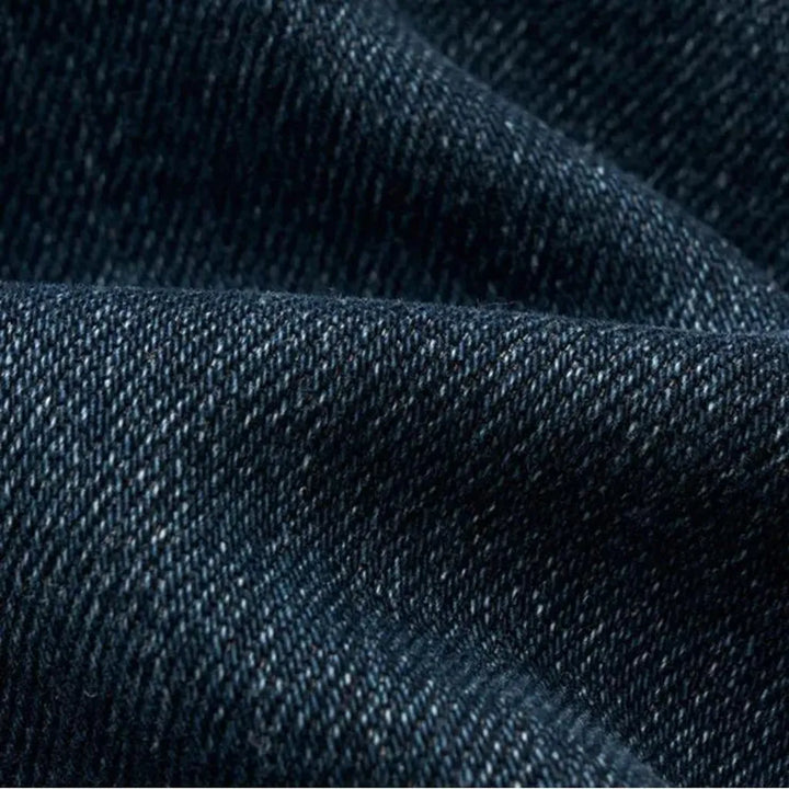 Whiskered straight-fit stretchable men's jeans