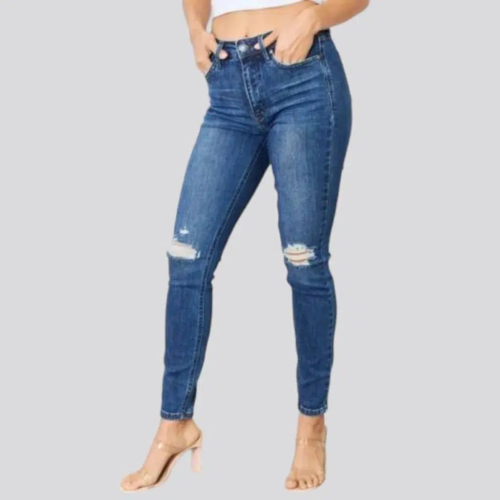 Plus-size whiskered jeans
 for women | Jeans4you.shop